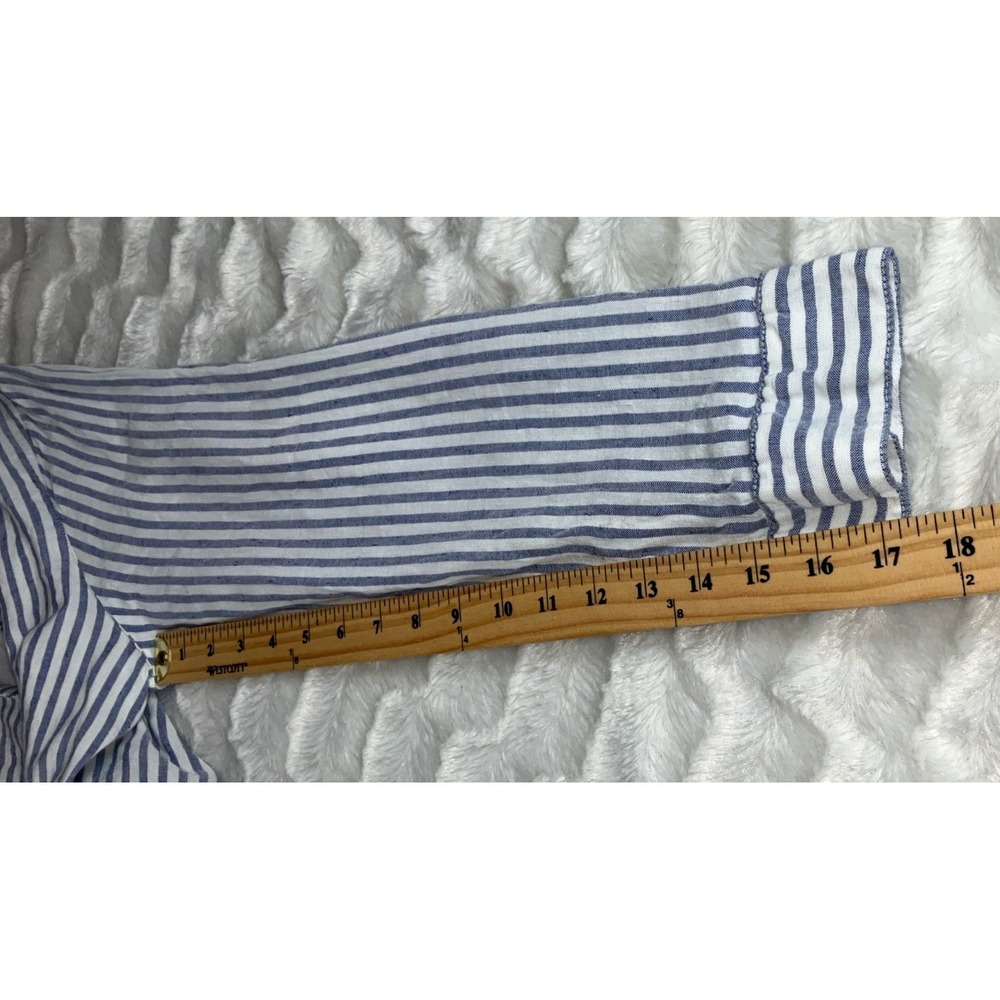 Tommy Bahama Size L St. Lucia Linen Blend Striped Collared Tunic Dress Ruffled - Picture 15 of 15